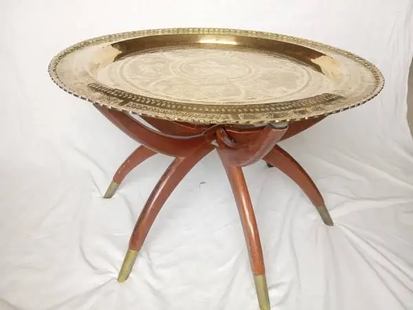 Benares Tray Table – Vintage Asian Oriental Middle Eastern
