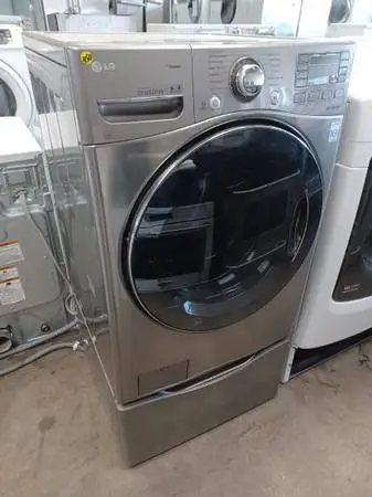 LG WASHER FRONT LOAD GRAPHITE ON PEDESTALS