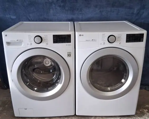 LG stackable washer and gas dryer set for sale.