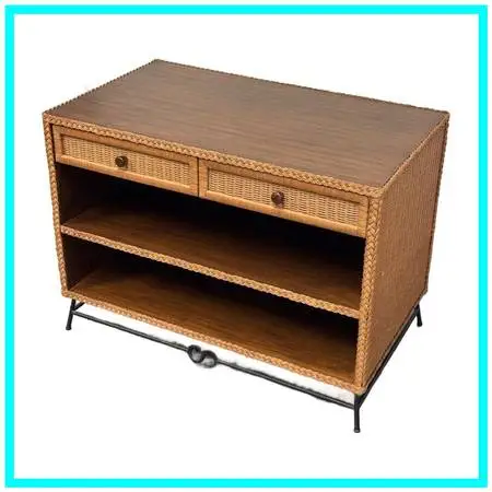 Peter Dunham For Hollywood At Home Wicker Nightstand