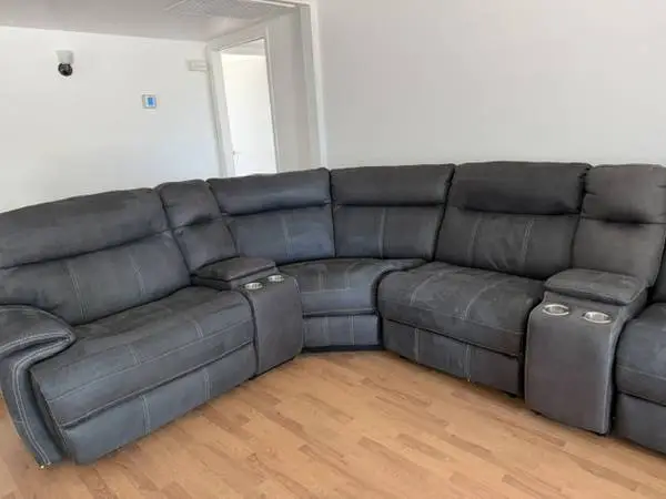 Denali 7-Piece Power Reclining Modular Sectional - Charcoal Grey - Gre
