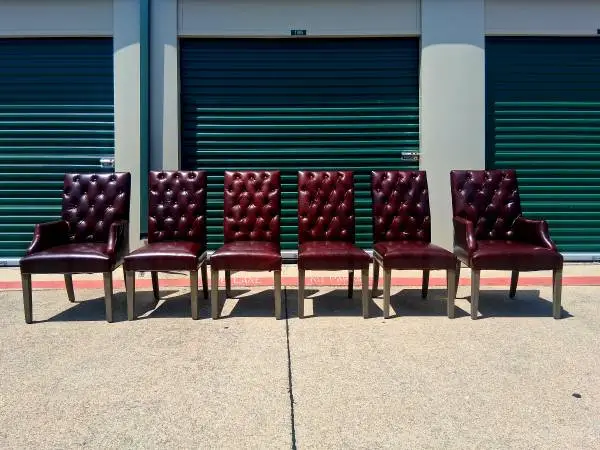 RH RESTORATION HARDWARE LEATHER TUFTED BENNETT PARSONS CHAIRS