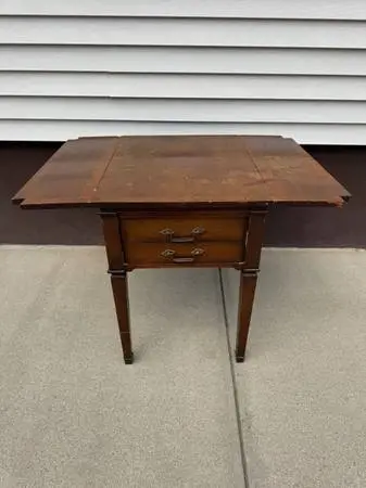 Solid Wooden Household Adjustable Table With Drawer