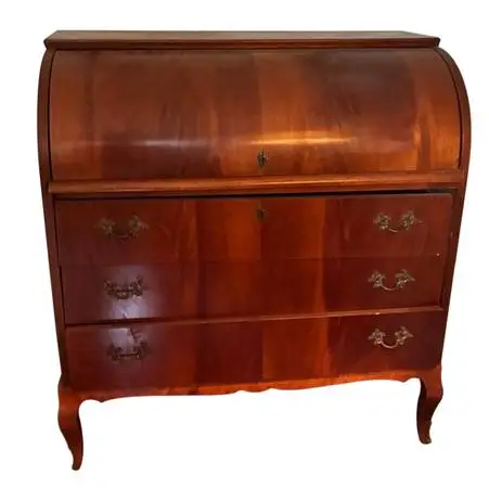 Contemporary Cylinder Roll Top Desk