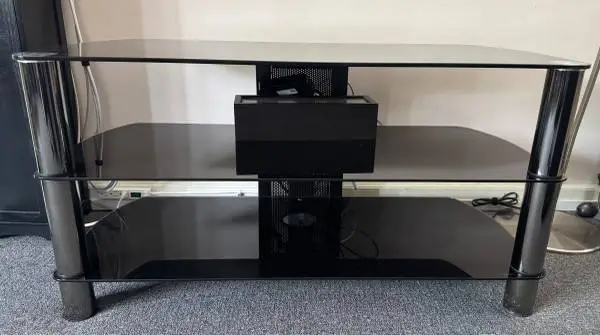 Glass TV Stand (Black)