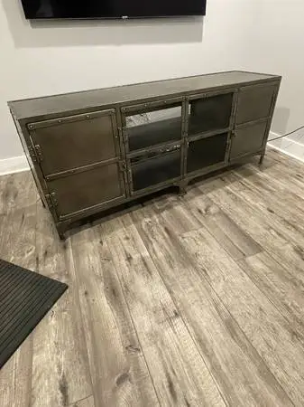 Metal TV stand and matching cabinet