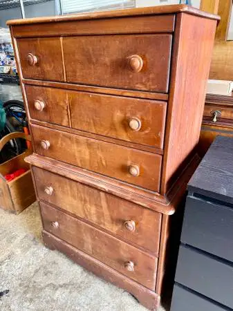 Solid Maple 5 Drawer Tall Dresser