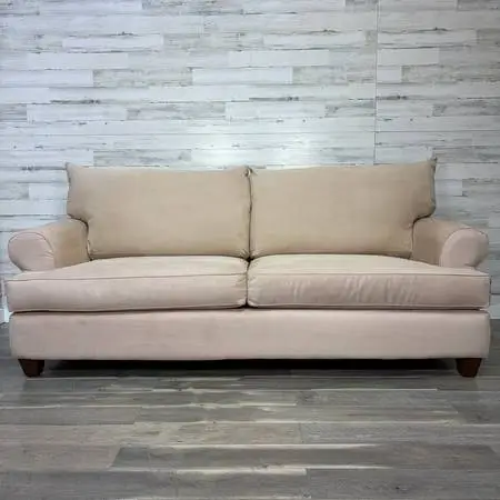 Beige Microsuede Sofa Couch *delivery available*