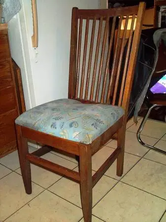 CHAIR Accent Kitchen Dining Office Desk Wood Vintage Cushion Furniture