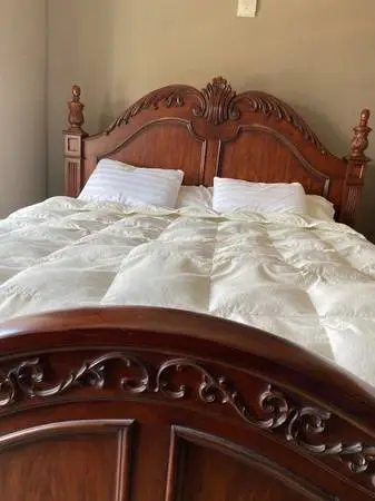 King-sized Mahogany Bed & Night Stand