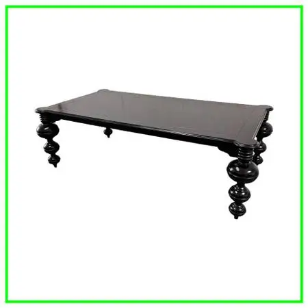 Noir Claudio Mahogany Solid Wood Dining Table, Hand-rubbed Black
