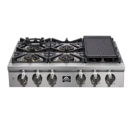 FORNO 36-in 6 Burners Stainless Steel Gas Cooktop Warranty!