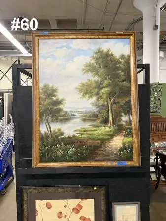 Framed oil painting - signed J DuBois (#60)