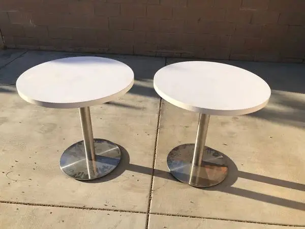 Round Tables with Stainless Steel Base For Sale ($200 Each)