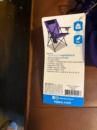 Kijaro dual lock chair purple brand new