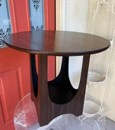 Unique U shaped mid century side end table mcm