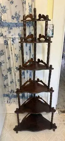 Antique Wood Corner Shelf