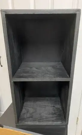 Mostly Pine Double Cube Shelf, Black