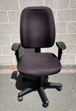 Like-New Ergonomic Office Chair with Supportive Solid Backrest (Black)