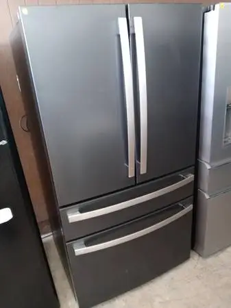 ★GE Cafe black stainless 4-door french door fridge -mismatched handles
