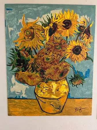 SUNFLOWERS real acrylic painting