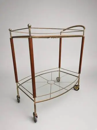Mid Century Modern Deluxe Bar Cart
