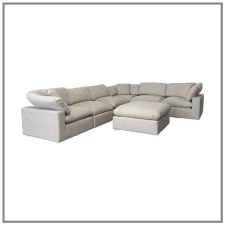 Living Spaces Seven Piece Modular Sectional + Ottoman