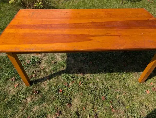 Antique Harvest Table 6 by 3 Pine Farmhouse