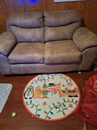 NICE MICROFIBER SUEDE COUCH $ 75.00 OBO