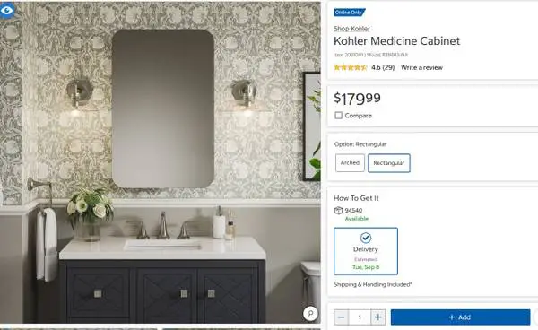 New Kohler Medicine Cabinet 20x31 2026 R39883 REC SALE 45% OFF