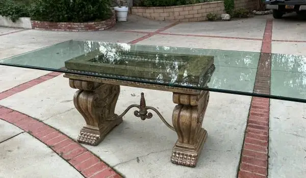 Glass top 3/4” with beautiful custome base