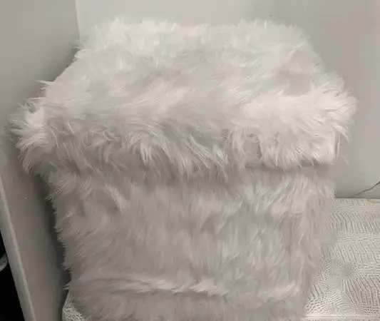 White Fur Storage Box 15 x 15