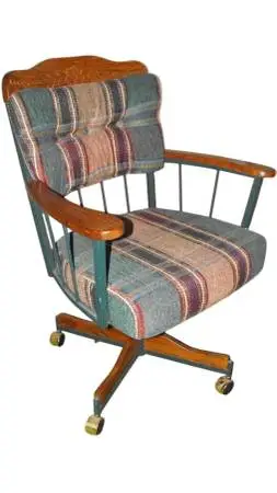 Upholstery arm char with casters
