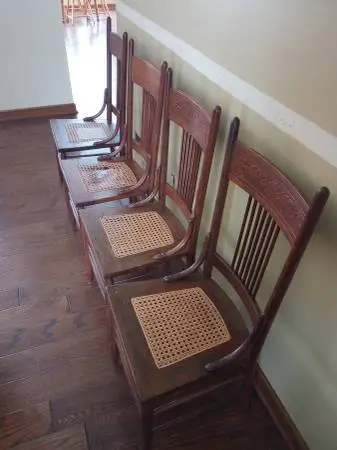 4 antique oak dining room chairs