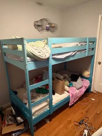 Painted Solid Wood IKEA Bunk Bed