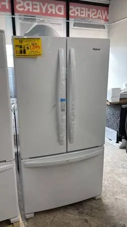 WHITE WHIRLPOOL FRENCH DOOR FRIDGE