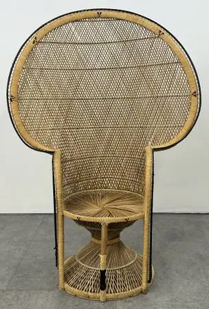 Vintage Peacock Chair 1960s-70s Boho Style Wicker Lounge