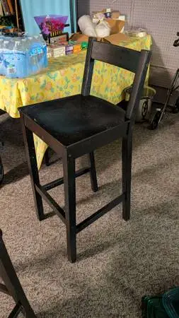 IKEA NORDVIKEN Black Counter-Height Bar Stool