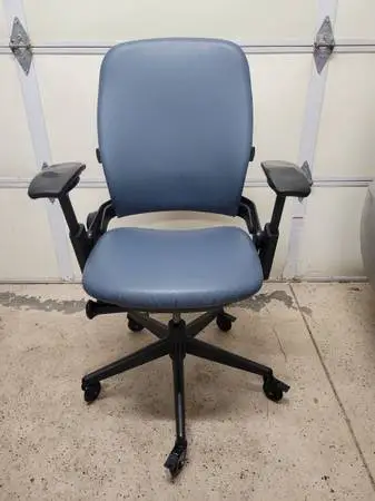 Steelcase Leap V2 Ergonomic Computer Desk Office Chair, Blue Leather!