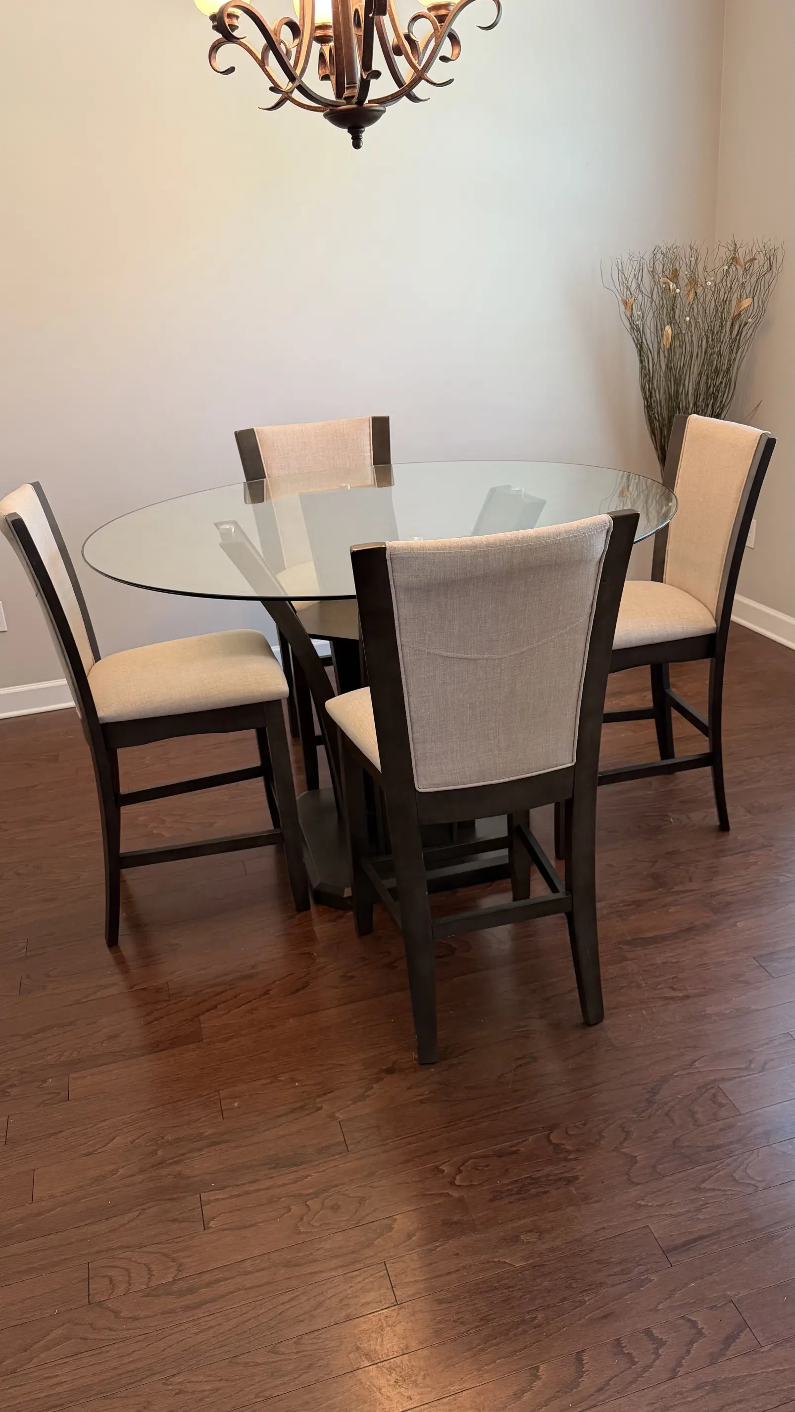 Glass Dining Table Set with 4 Chairs