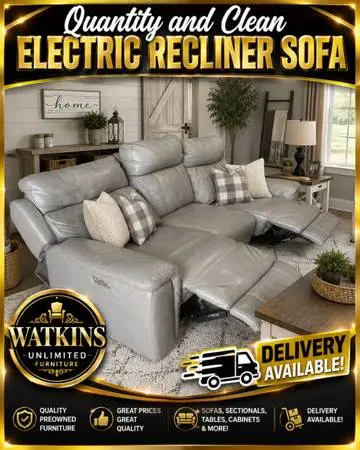 ⚡ QUALITY LEATHER ELECTRIC RECLINER SOFA – VERY GOOD CONDITION ⚡