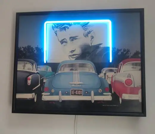 James Dean - picture with neon
