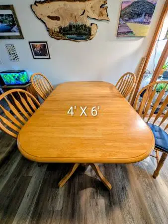 Dining table and chairs