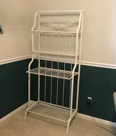 Rustic 4 tier sturdy metal shelf for indoor/outdoor