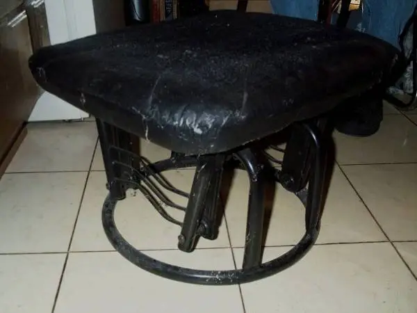 OTTOMAN GLIDER Foot Rest Stool Bench Black Plush Dongguan Furniture