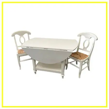 Pottery Barn Shayne Drop Leaf Table + Pair Of Napoleon Side Chairs, Se