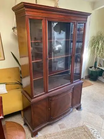 Wooden China Cabinet 72”x 42”x 13”