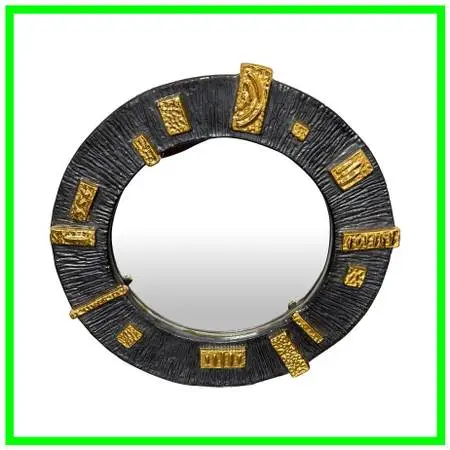 Jonathan Adler Relief Round Ceramic Mirror. Estimate Price: $900