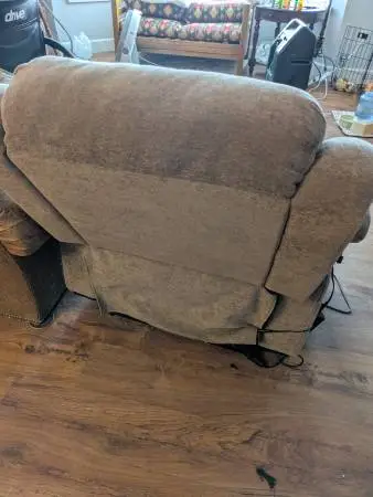 Leather sofa and electric lift chair
