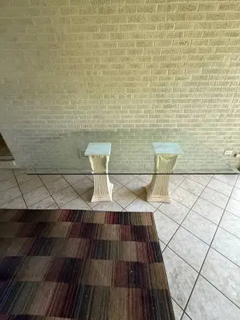 Heavy glass top table